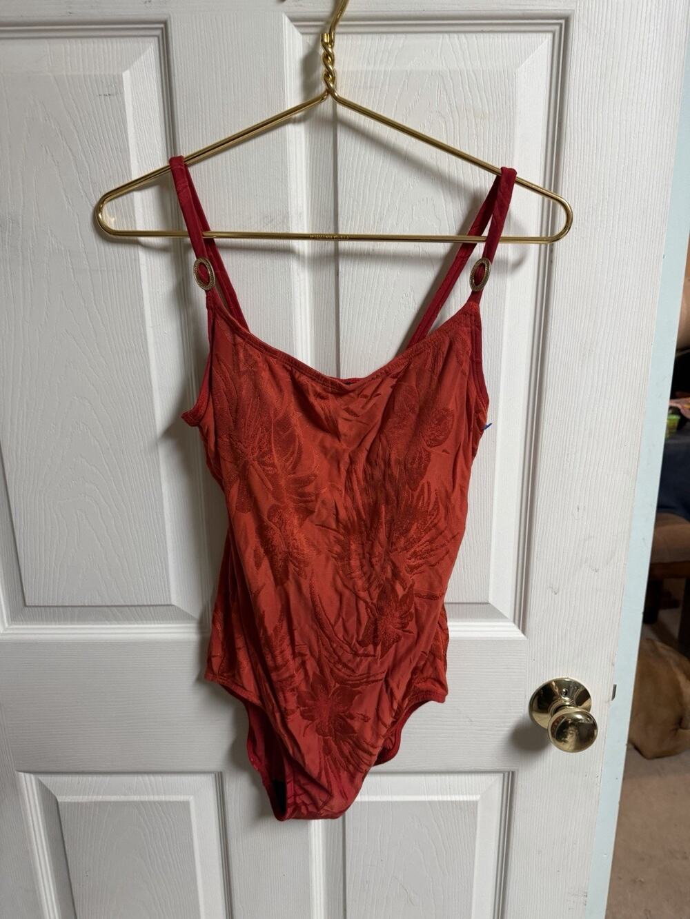 Vintage Sirena 80s/90s Orange One Piece Swimsuit Women's sz Medium 10
